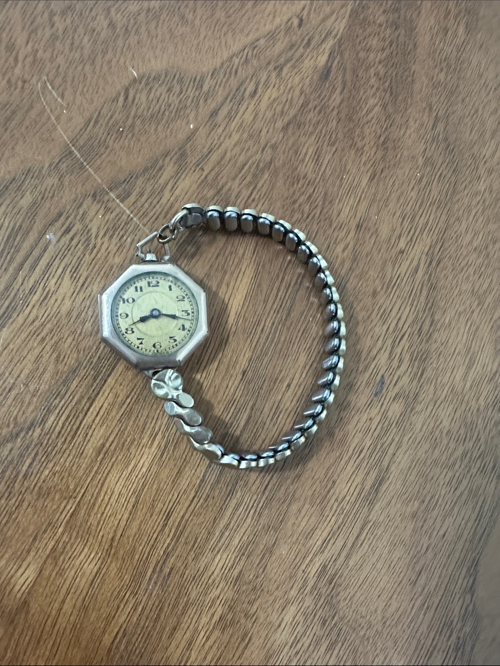 Vintage Gold-Tone Octagonal Watch Bracelet